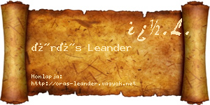 Órás Leander névjegykártya